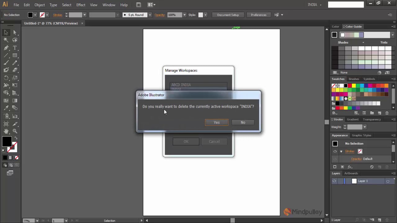 008 Delete workspace - Adobe Illustrator Tutorials For Beginners to ...