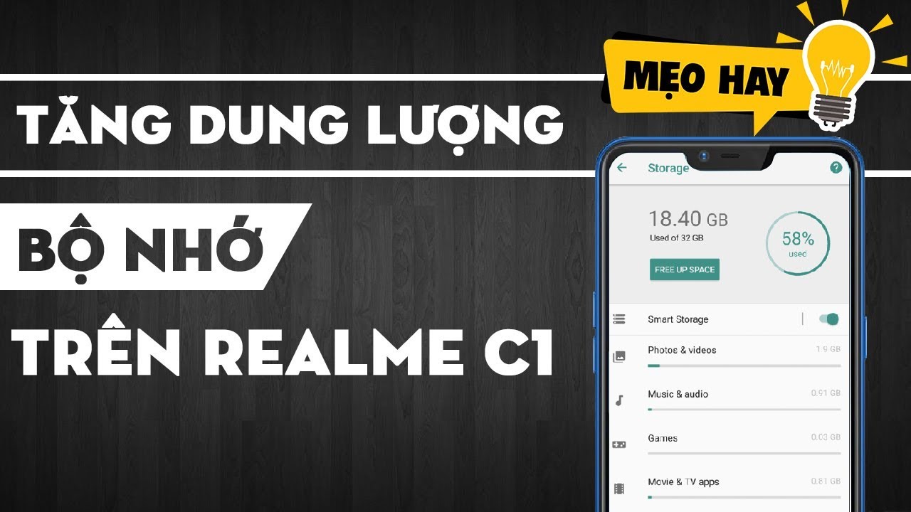 Khắc phục bộ nhớ đầy trên REALME C1 | Thế Giới Di Động