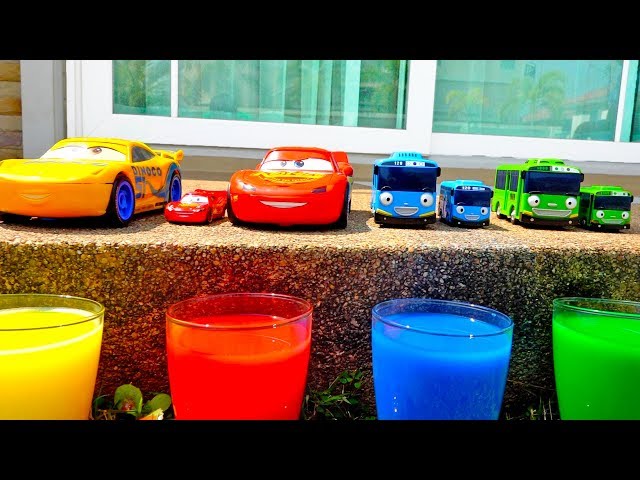 Learn Colors with Mcqueen Tayo Bus Finger Song Car Toy Video for Kids playground class=
