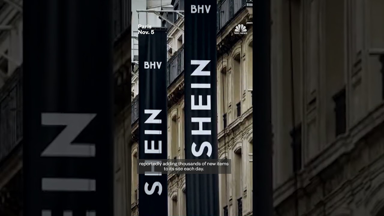 Demonstrators protest against the opening of Shein’s first store