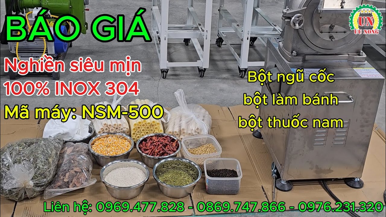 Báo giá máy nghiền SIÊU MỊN INOX NSM500 nghiền bột ngũ cốc nghiền thuốc bắc 