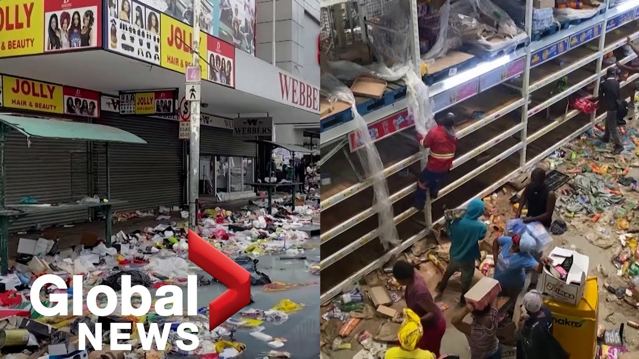 South Africa's president says looting and rioting could cause medicine, food shortages