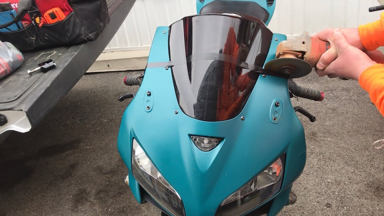 Cbr600rr Dirtbar Install and Fairing Cut YouTube