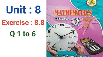 #Maths Class 7 | Unit 8 | Exercise 8.8  Q 1 to 6 part 1 | Sindh Textbook board