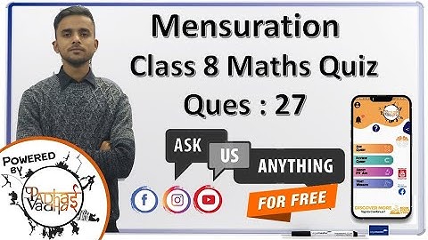 Quiz solving and Explanation Q27 | Mensuration | Class 8 Maths | Padhai Vadhai Quiz