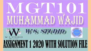 mgt101 assignment 1 solution spring 2020 | mgt 101 assignment