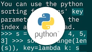 how to return index of a sorted list?