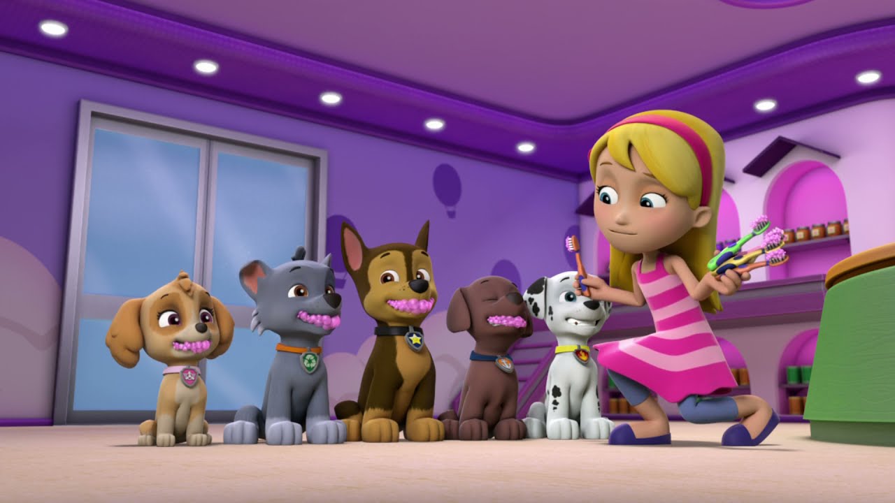 The Pups Have Their Teeth Cleaned By Katie Paw Patrol Youtube 