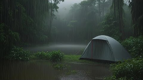 CẮM TRẠI MỘT MÌNH TRONG MƯA LỚN VÀ SÉT - CẮM TRẠI THƯ GIÃN TRONG MƯA LỚN