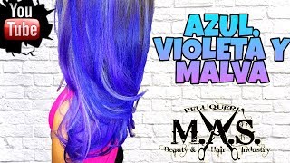 Best Purple & Blue Hairstyle Transformation. Bleaching & Coloring Blue Hair tutorial step by step.