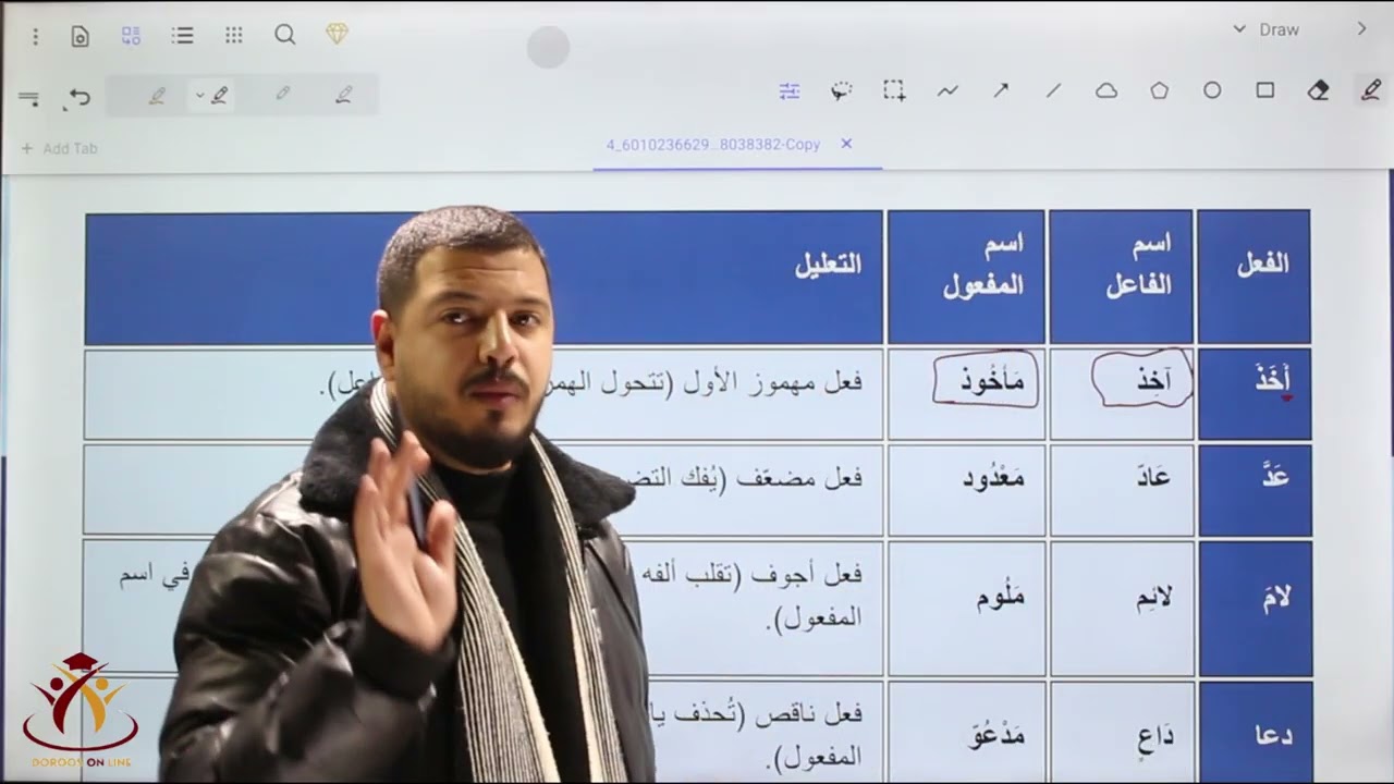 حل تمارين اسم الفاعل و اسم المفعول / العربية لغتي / الأستاذ محمد الكيلاني