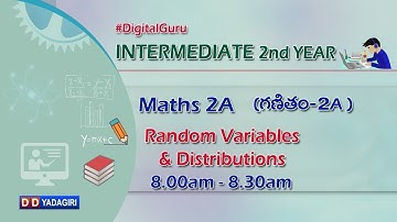 2nd Inter Maths 2A || Random Variables & Distributions || Intermediate Education || Feb 02, 2021