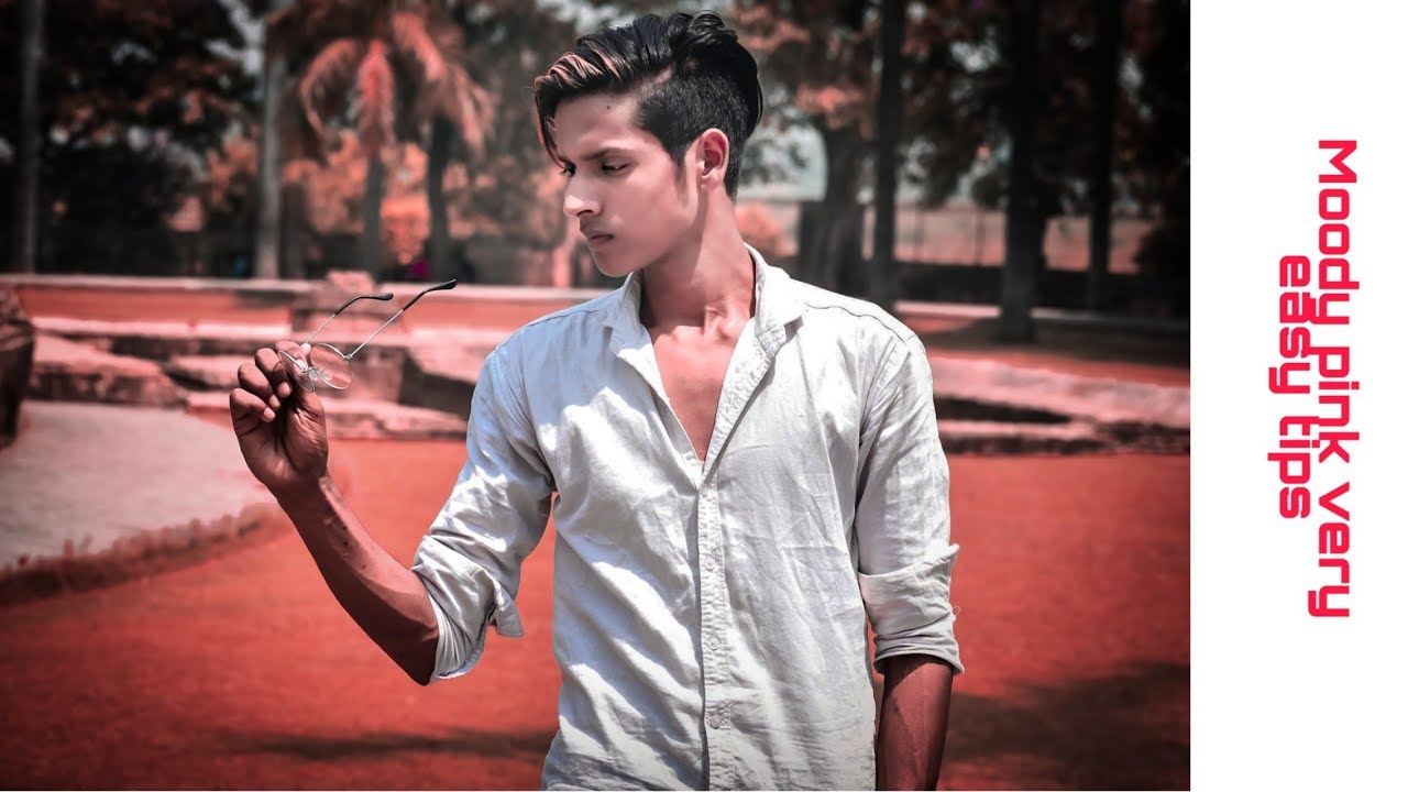 Moody pink colour editing by lightroom applications