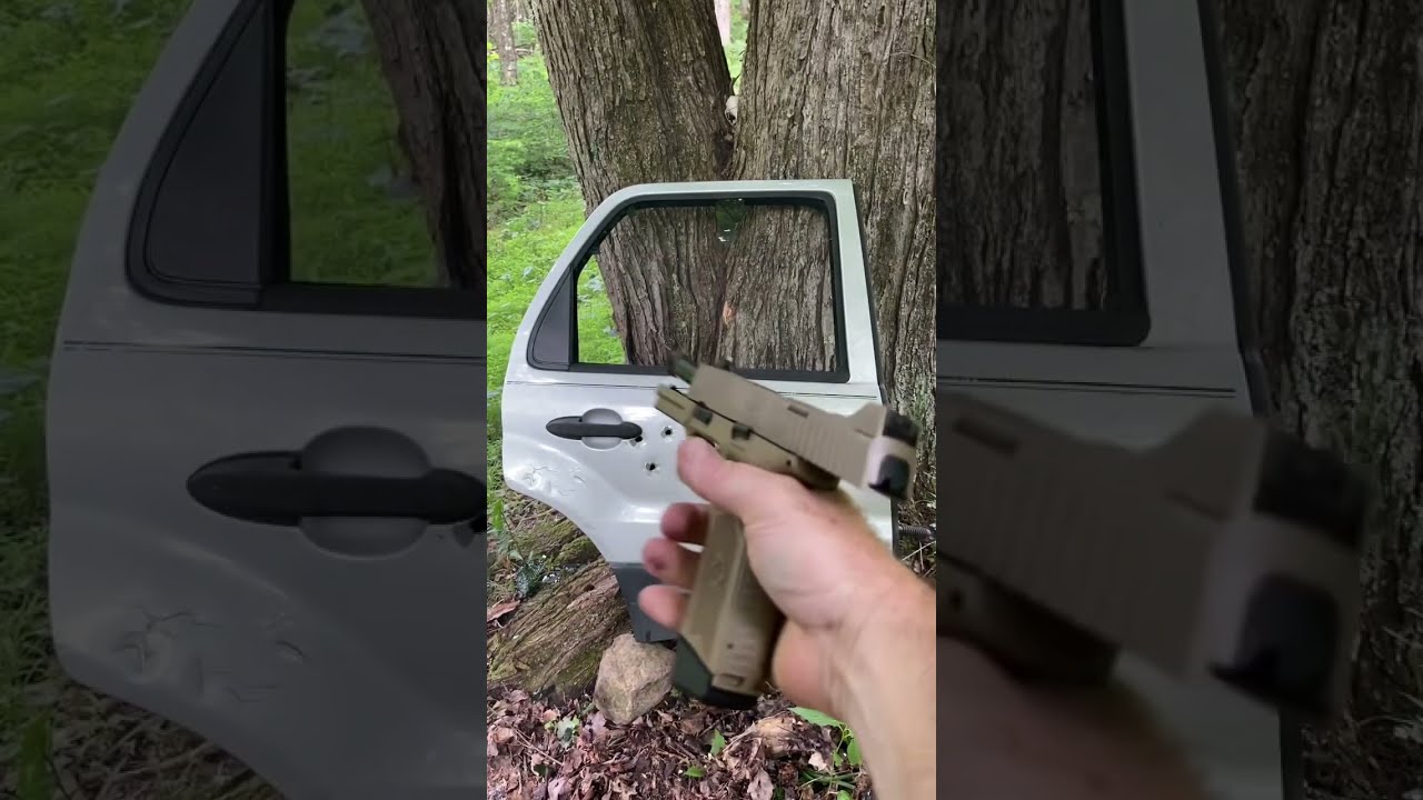 FN 545 14 Rounds Of 45 Vs Car Door Huntshootlive Fnfirearms 45acp Personaldefense Handgun