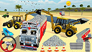 Drive JCB and Unloading Stone From Dumper in Game🔥 #truck #jcb #dumper