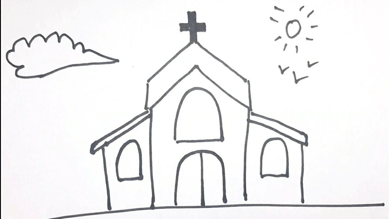 How to Draw a Church Step-By-Step for Kids - YouTube