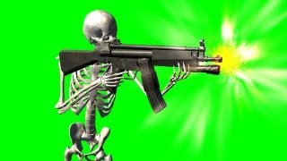 skeleton shoots with MP - green screen effect