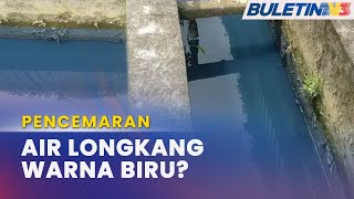 pencemaran | premis disyaki buang cat, aliran air bertukar biru