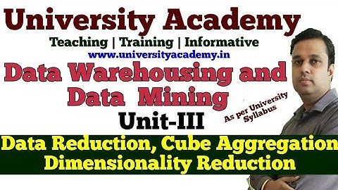 DWM22:Data Reduction in Mining| Data Cube Aggregation| Dimensionality reduction|hierarchy gen.