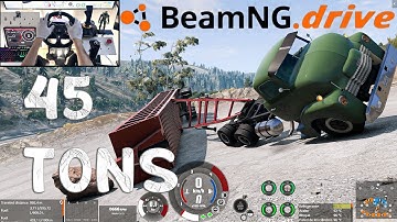 BeamNG.Drive | Vintage T-Series hauling 45 tons of rocks, stressful! | Logitech g920 relaxing drive