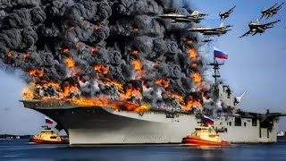 13 Minutes Ago! Russia's Largest Aircraft Carrier Carrying 78 Fighter Jets Destroyed by Ukraine