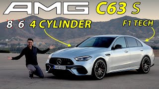 The 2023 Mercedes-AMG C63 S E-Performance is a high-tech machine! DRIVING REVIEW road vs racetrack