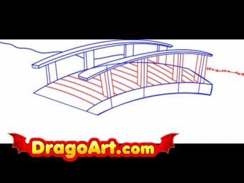 How to draw a bridge, step by step - YouTube