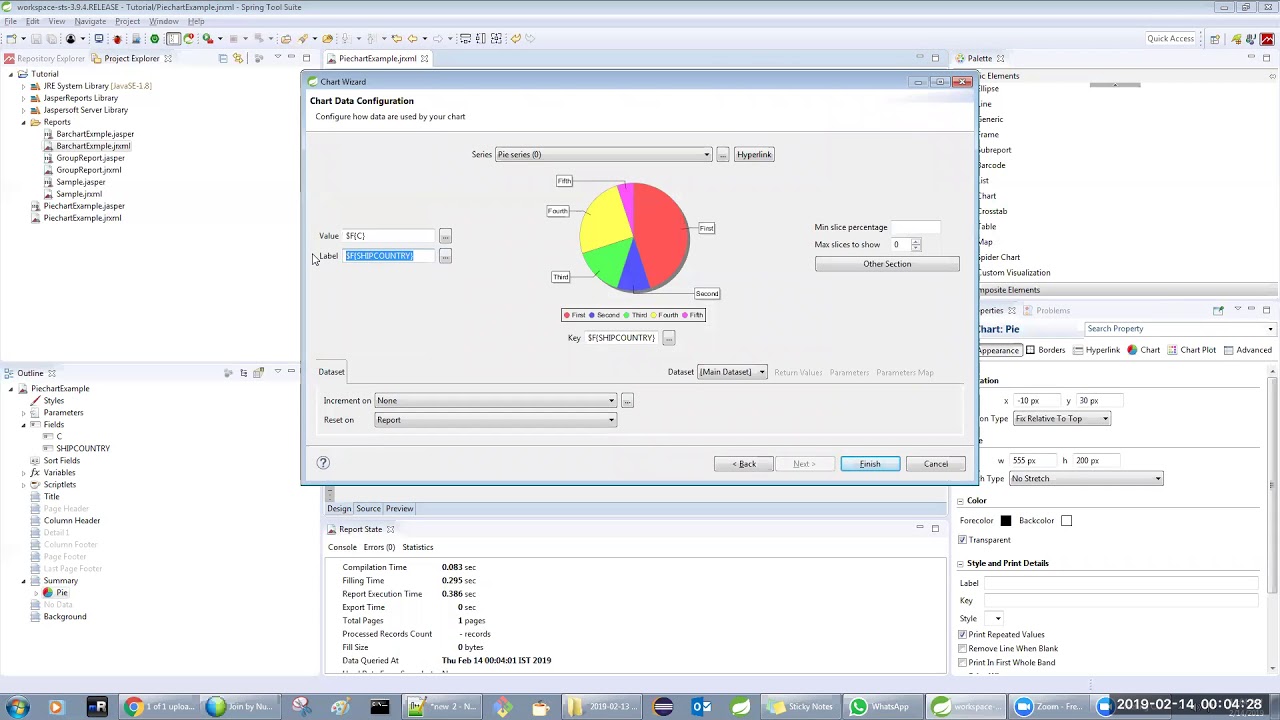 Jaspersoft Studio Pie Chart Example