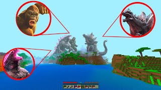 Godzilla and King Kong vs Space Godzilla in Minecraft