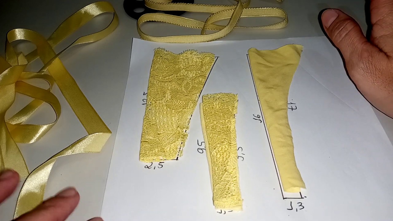 Faça uma calcinha fio com fitas em apenas uma maquina ZigZag (MoldeGrátis!!) #Fio05