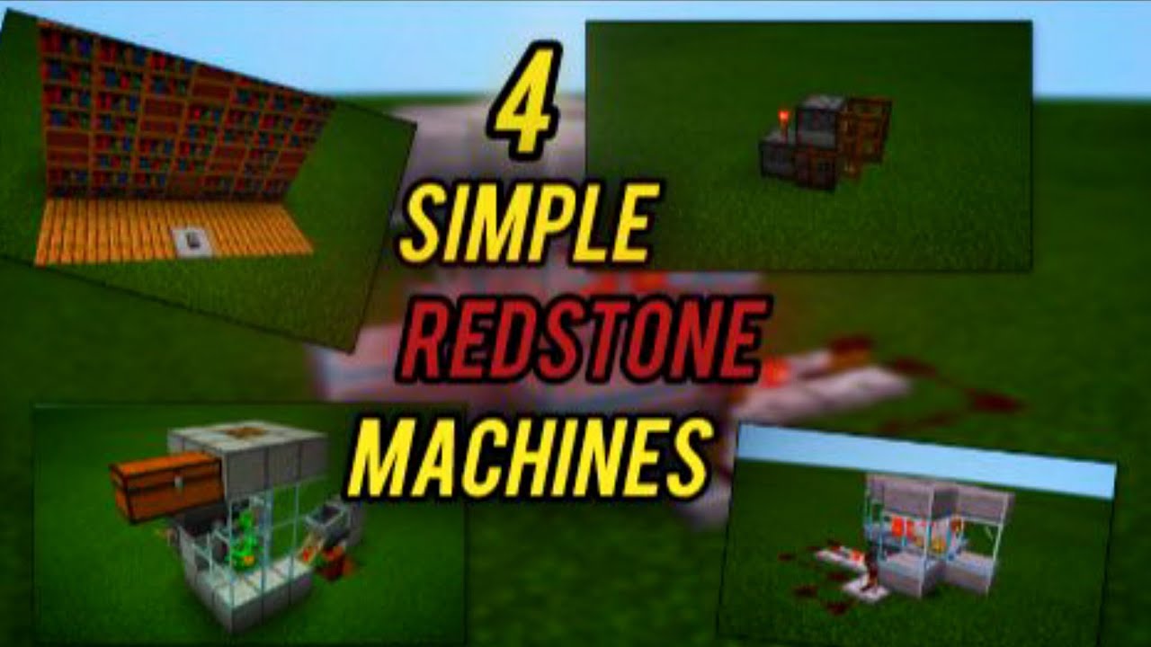 4 simple redstone machines for Minecraft Java/Bedrock - YouTube
