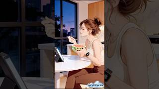 Solo evening , Working Out Alone, Then Watermelon at Home | Slow Living Animation #shorts