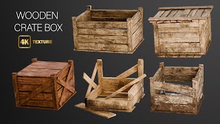 3D model 360 degree previwe Wooden crate box (Game Assets)