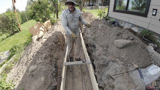 Part 3 Footing & Wall -Kubota BX23S-Build Your Own Concrete Retaining Wall.#concrete #retainingwall