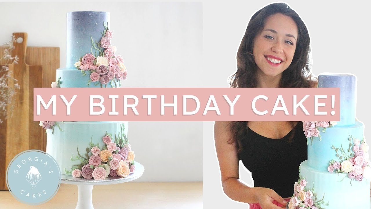 I Made Myself a Birthday Cake! Mystical Garden Cake with Buttercream Roses | Georgia's Cakes