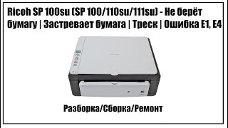 Ricoh SP 100su (100/110su/111su) – Не берёт бумагу | Застревает бумага | Треск | Ошибка E1, E4