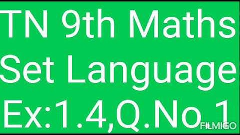 TN 9th Maths., Set Language., Ex:1.4.,Q.No.1.,