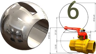 6-Project 54| Ball Valve 1|SolidWorks Tutorial: valve ball