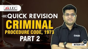 Criminal Procedure Code 1973 Quick Revision- Part 2  | Introduction to CrPC | By Nitesh Sir