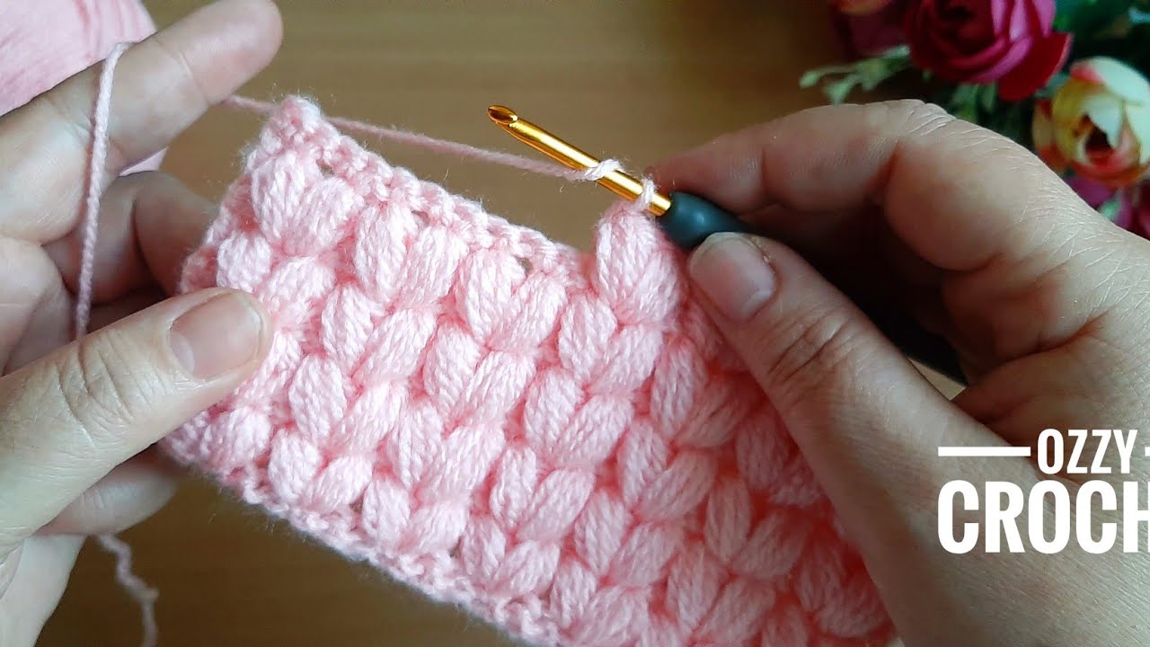 كروشيه غرزة V puff stitsh  بالتفصيل _ #crochet_stitches