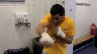 Kas Hussain Shadow Boxing Ice Sheffield Ahead Of His Fight With Maxi Hughes