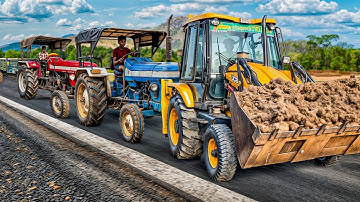 JCB 3dx Eco Loading Mud Mahindra 275 Eicher 485 John Deere Tractor with Trolley