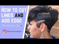 EASY|How to do a Funky cut with lines| How to do the Quita Cut|@CRAZYABOUTANGEL