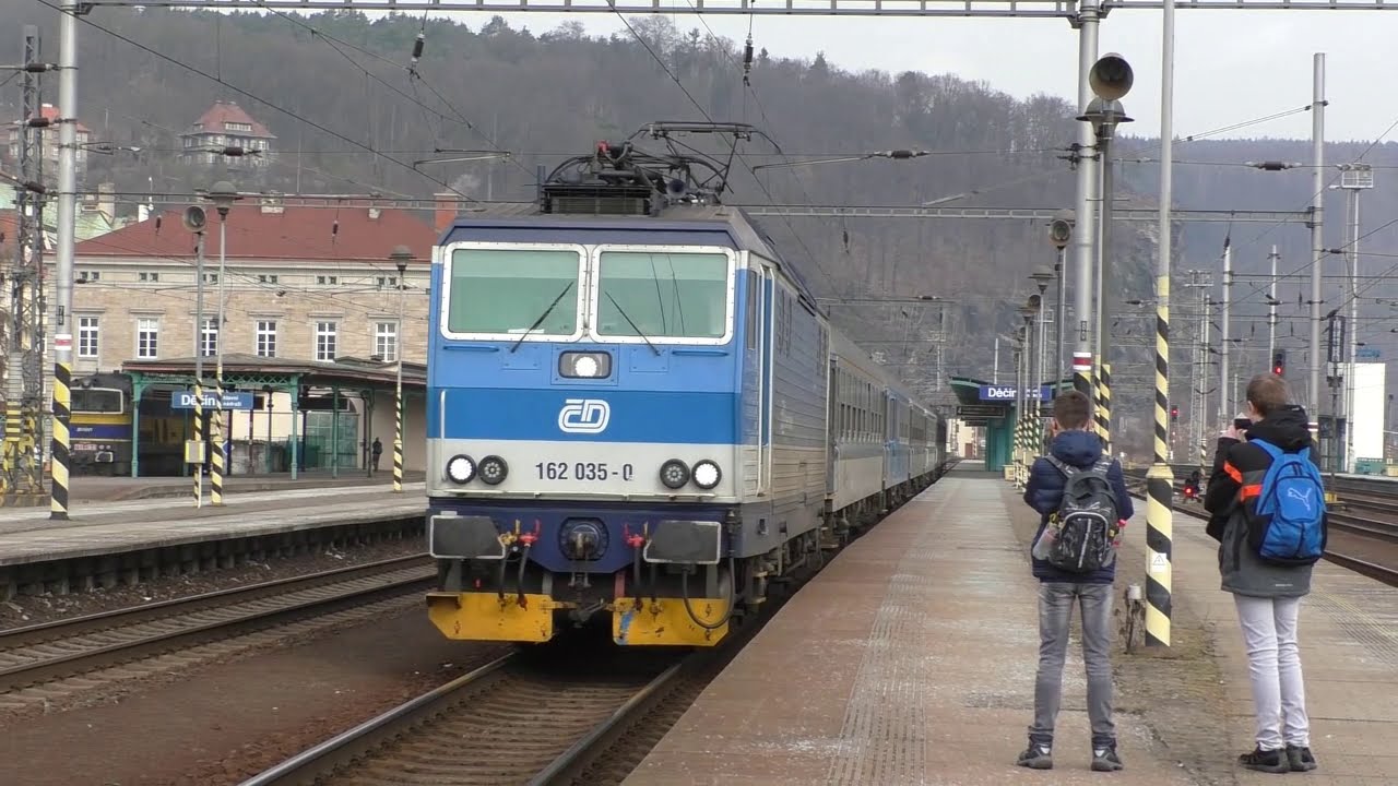 Vlaky Děčín hlavní nádraží 21.2 2019