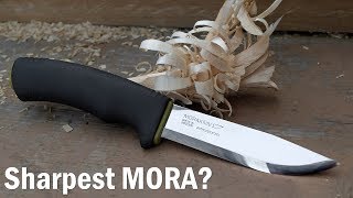 WORLDS SHARPEST MORA?  How to sharpen a Mora Bushcraft (Scandi)