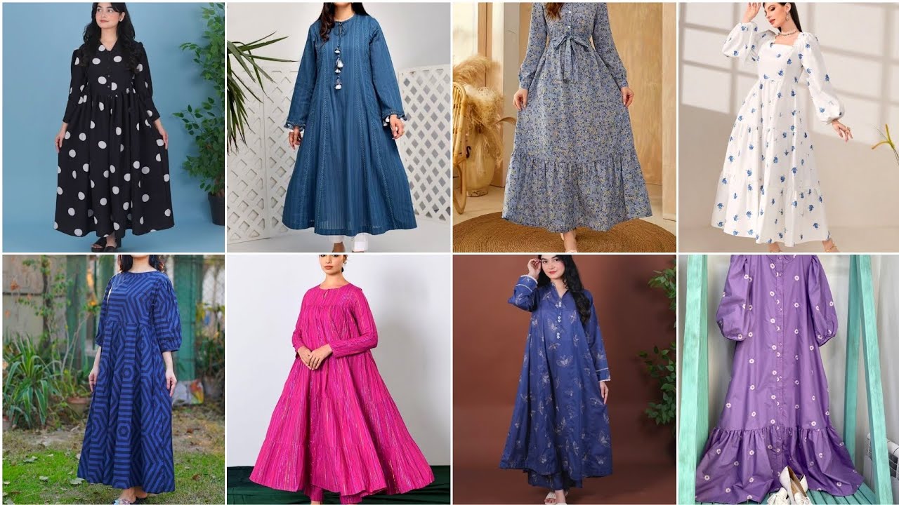 Elegant long Lawn maxi designs/All over prints/Plain dress designs