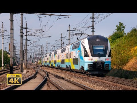 Austrian Western Railway - up to 230km/h ÖBB Westbahn - fast and freight train traffic [4K]