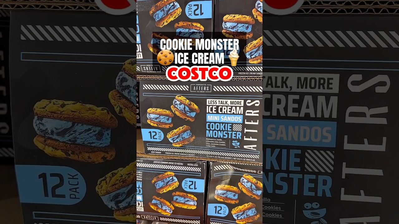 Afters Cookie Monster Ice Cream Bars found at Costco — bold & blue! 🌀 