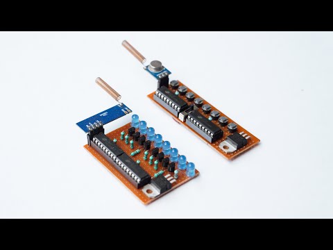 8 Channel RF Transmitter and Receiver using HT12E, HT12D, 433 MHz RF Module STX882 and