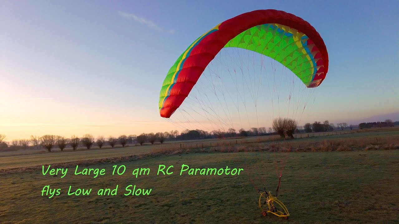 Large RC Paramotor Trike 10 sqm like a big rc model plane near Hamburg